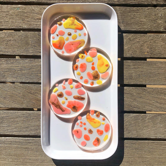 Resin Gem Coasters - Zero Waste - Set of 4